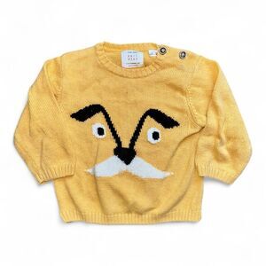 Zara Yellow Sweater Cozy Knit Design Size 9-12 Months